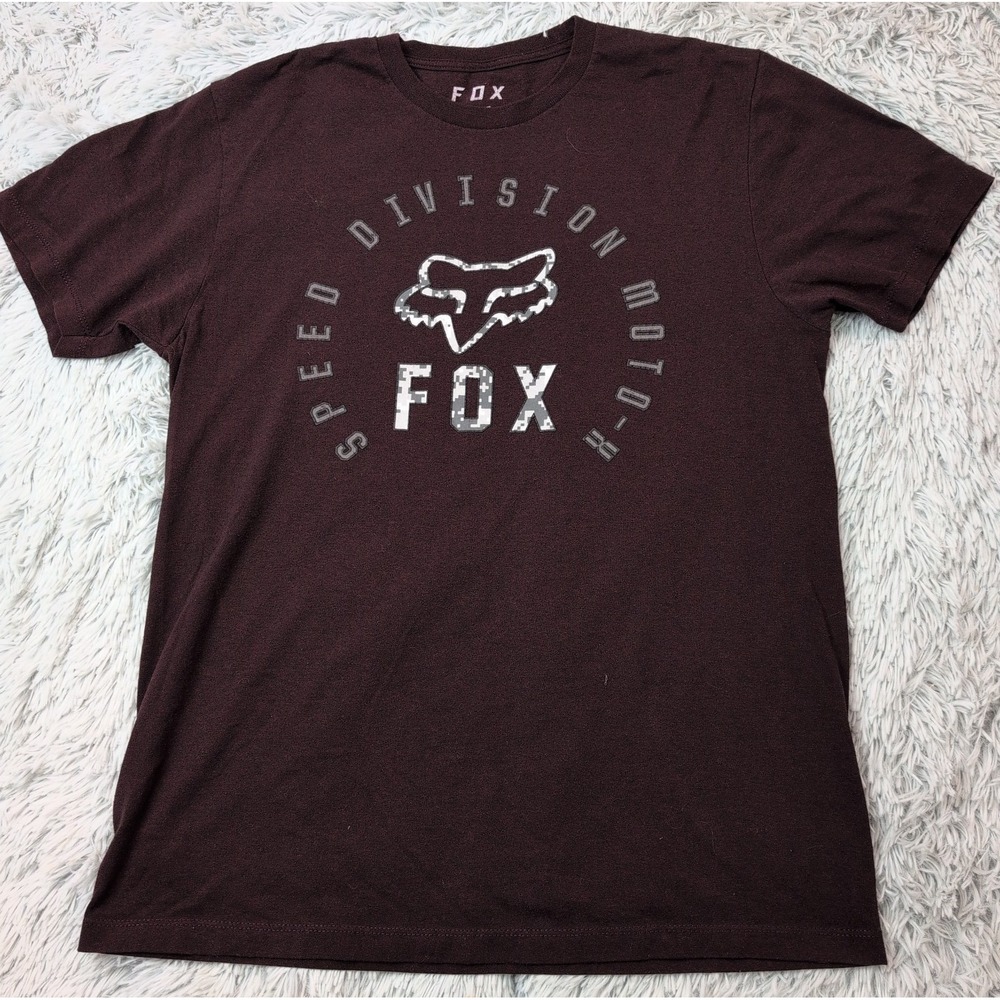 Fox Shirt Womens L Maroon Tee Athletic Stretch Active Racing Logo Comfort
